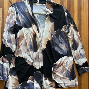 Susan Graver Abstract Floral Jacket/ Cardigan